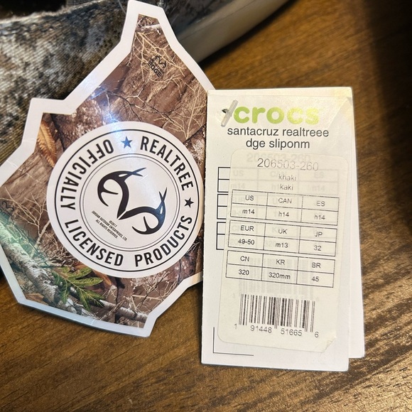 Crocs Santa Cruz Realtree Edge Camouflage Slip-On Shoes Men’s Size 14 NWT - Picture 7 of 7